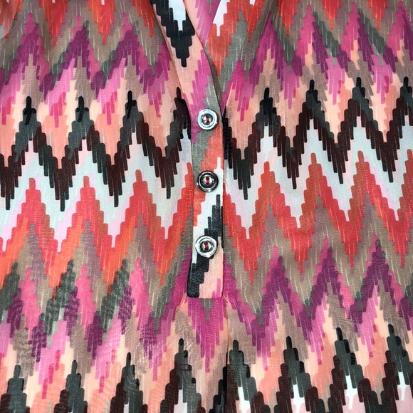 Lila Sheer Aztec Lengthy Collar Tank Top - Picture 5 of 7